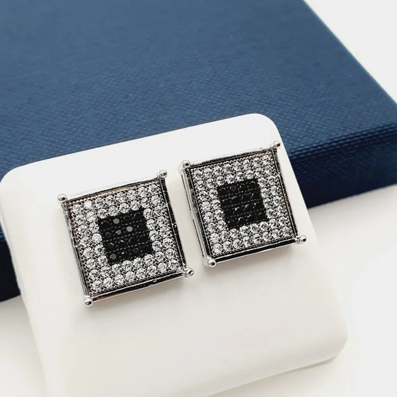 925 Sterling Silver Plated CZ Earrings, EVBRS678 - Picture 3 of 10